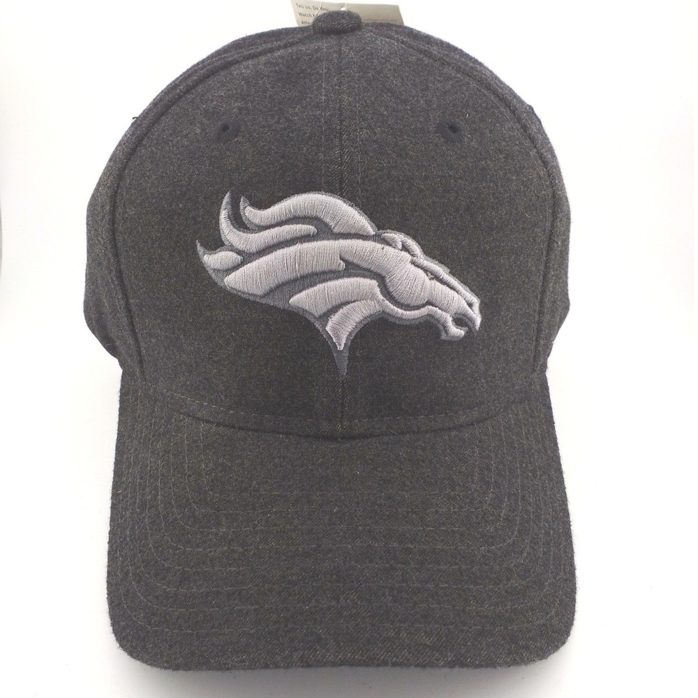 Reebok Denver Broncos NFL Cap Mens Charcoal Gray Wool Adjustable Strapback Hat